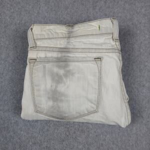 J Brand 31 Pencil Leg Jeans Low Rise Distressed Acid Wash White Denim Zombie